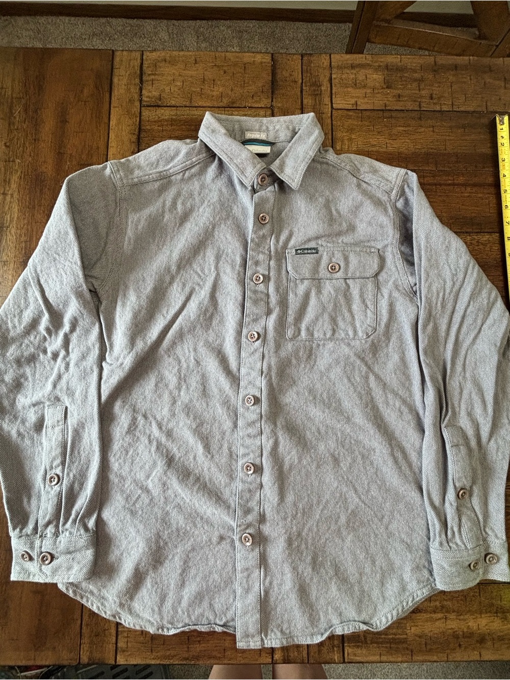Columbia Men's Light Heather Gray Casual Button-Down Shirt